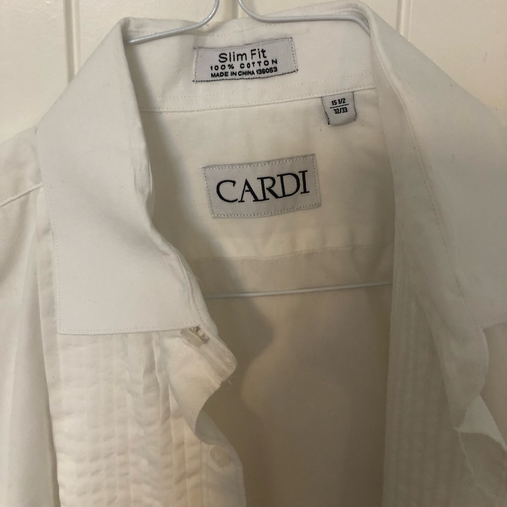 Pin tuck tuxedo shirt